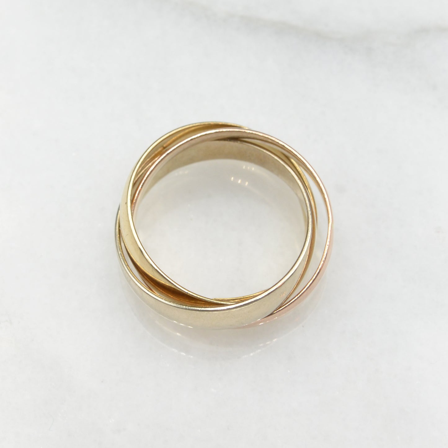 Tricolor Gold Trinity Rolling Ring