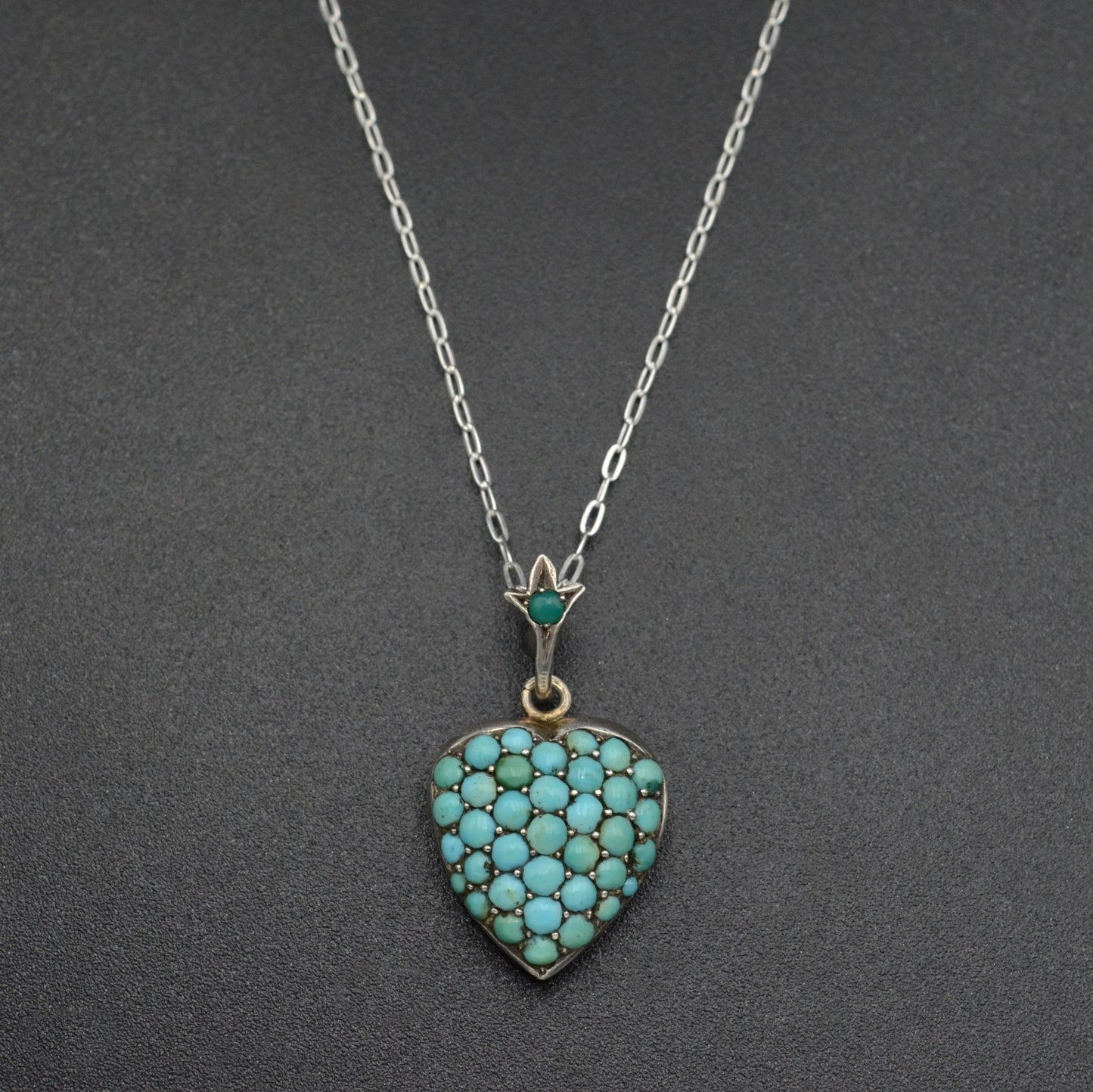 Victorian Turquoise Heart Necklace