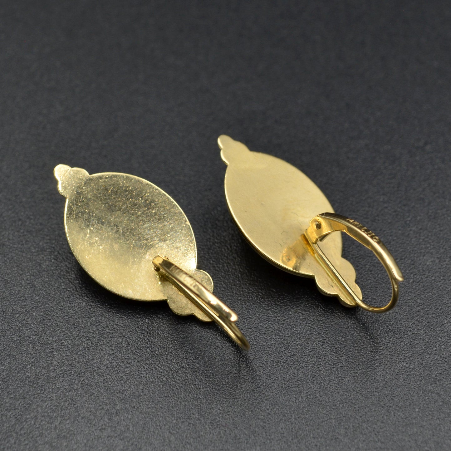 Vintage Victorian Revival 14k Gold Floral Motif Earrings