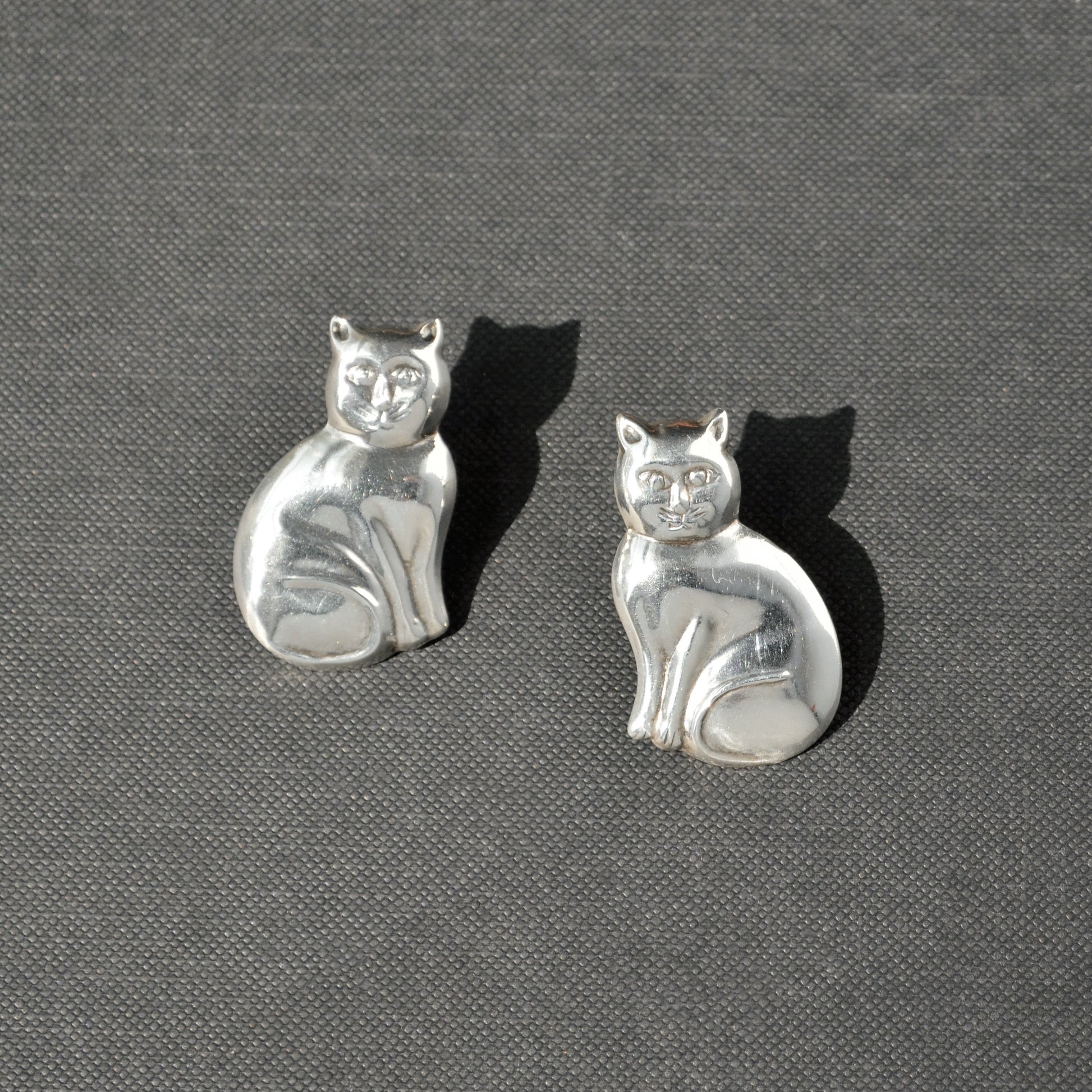 Vintage Sterling Silver Kitty Cat Post Earrings