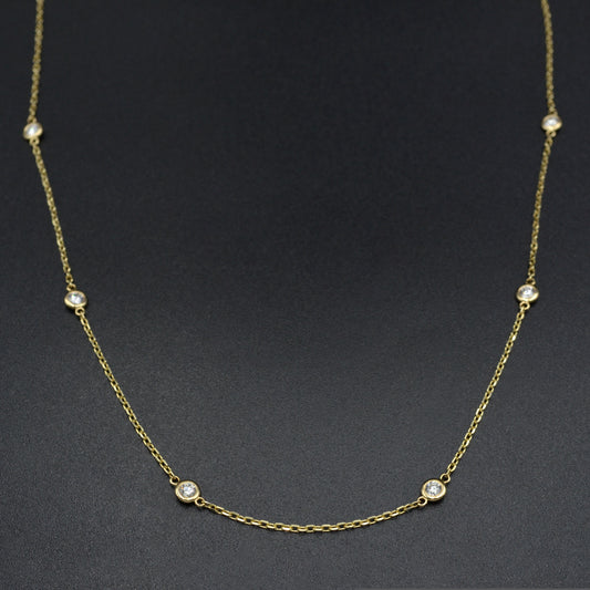 Diamond Station Necklace - 0.75 CTW