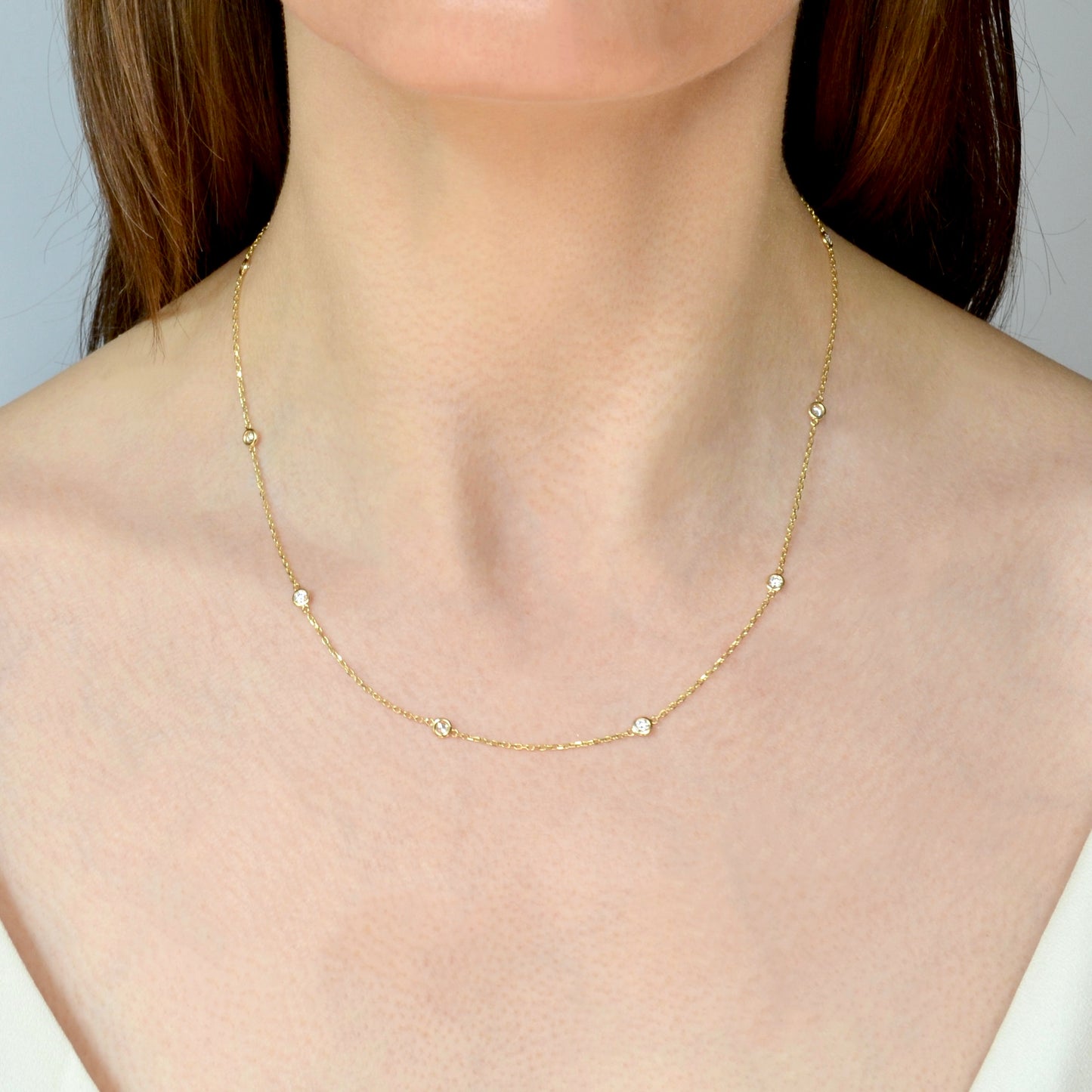 Diamond Station Necklace - 0.75 CTW