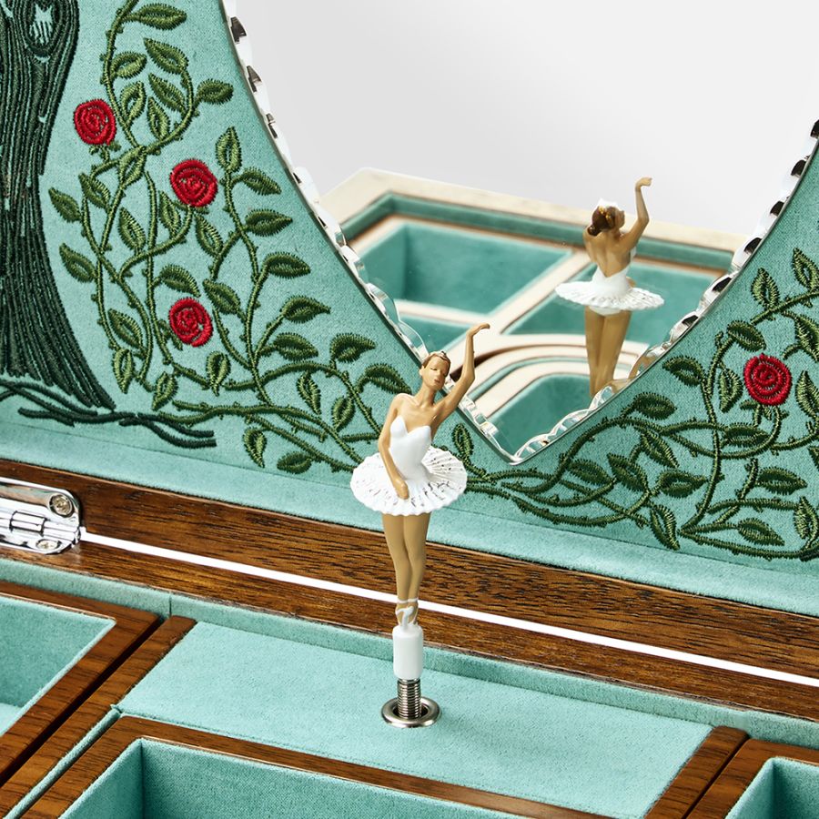 WOLF Ballet Musical Jewelry Box – Sleeping Beauty Walnut Wood