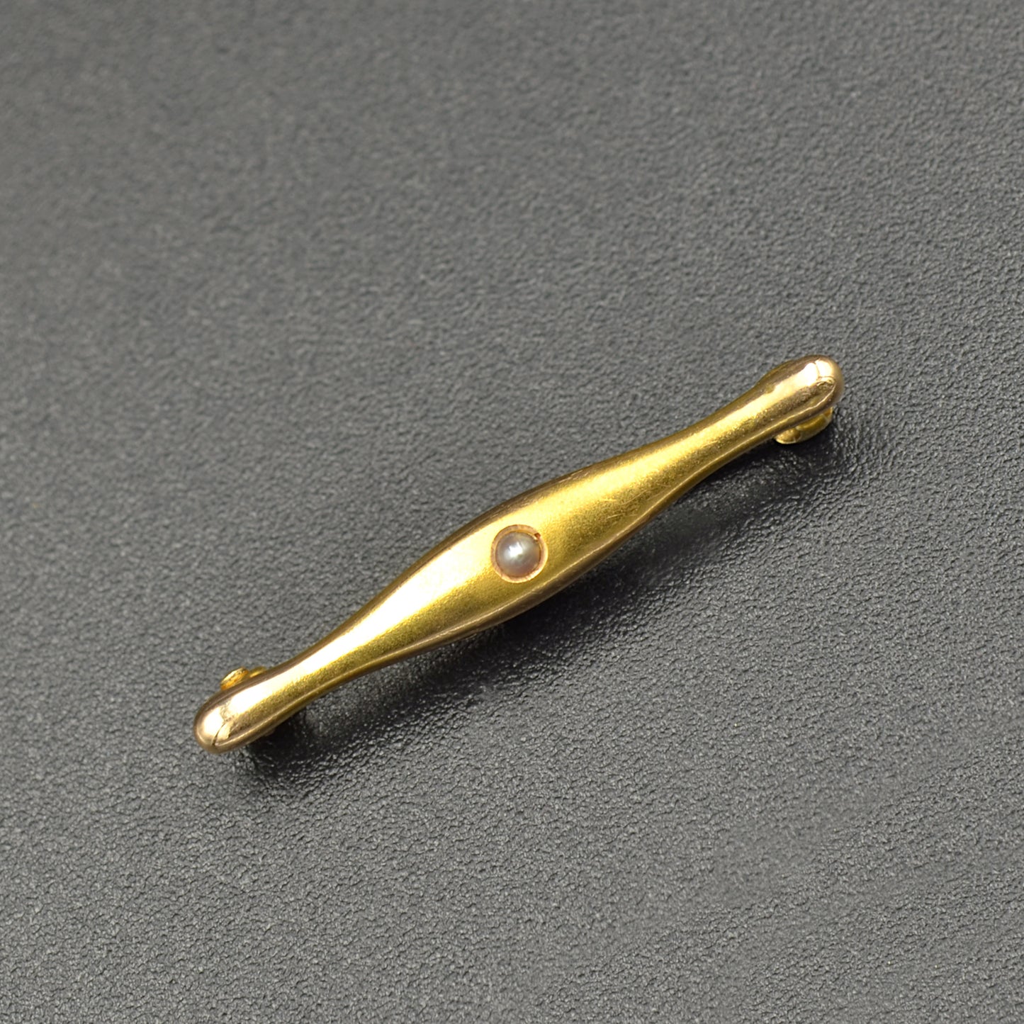 Gold and Pearl Bar Brooch