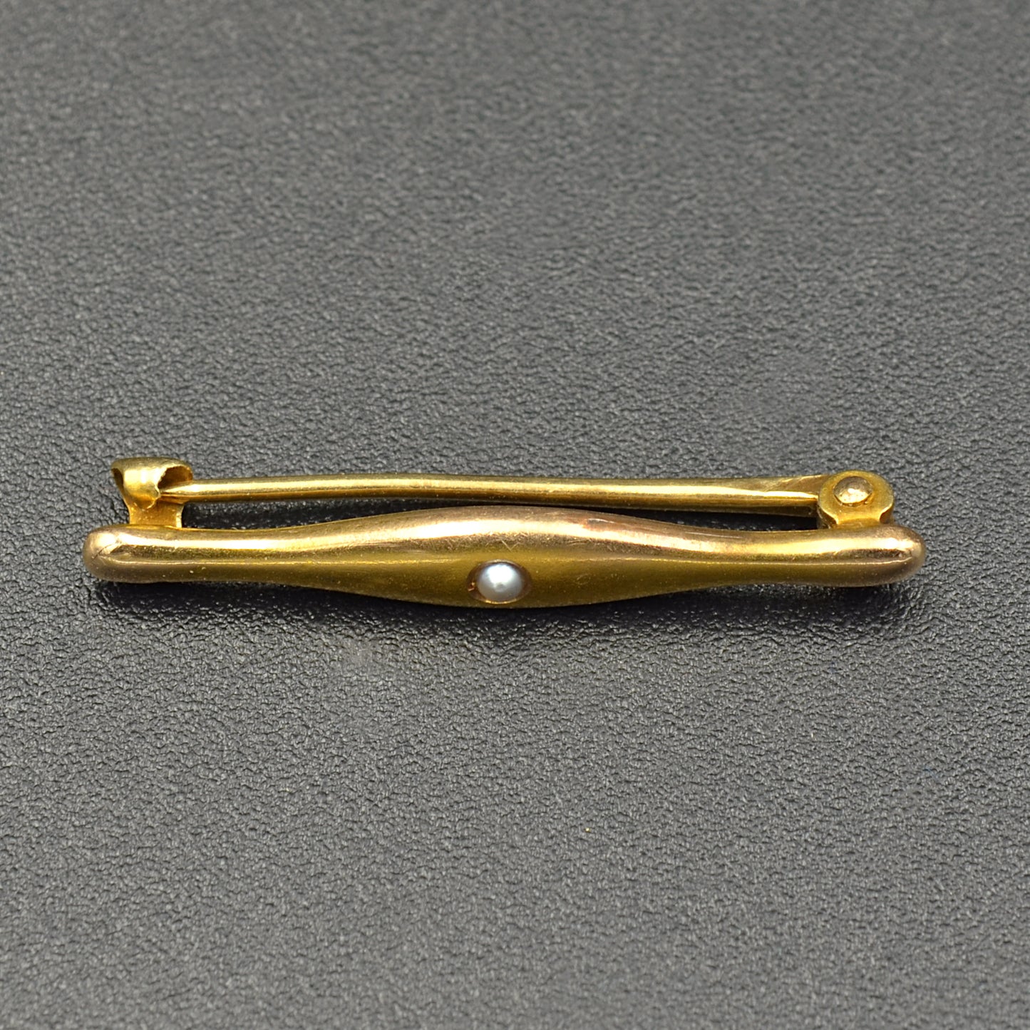 Gold and Pearl Bar Brooch