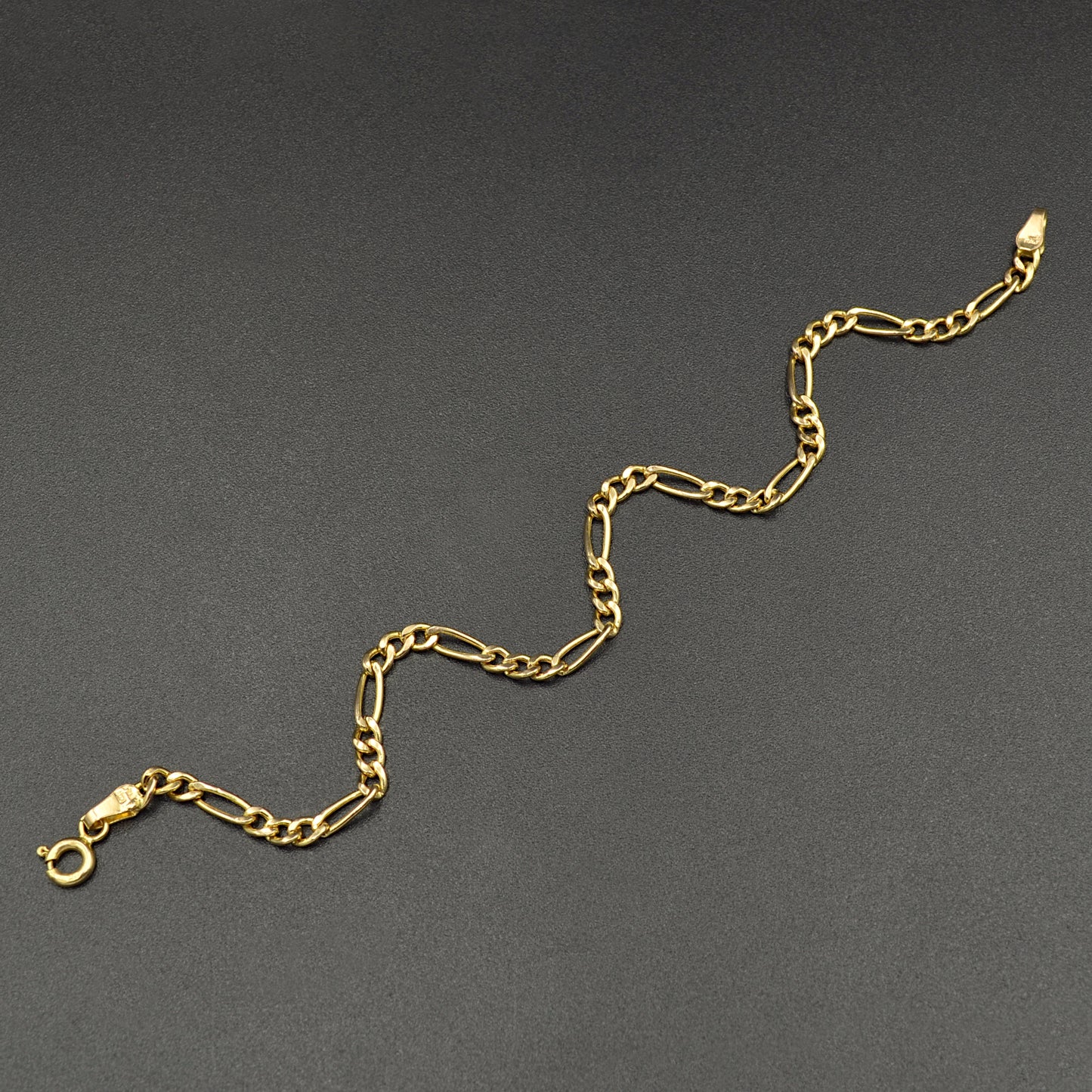 Vintage Italian 14k Gold Figaro Bracelet