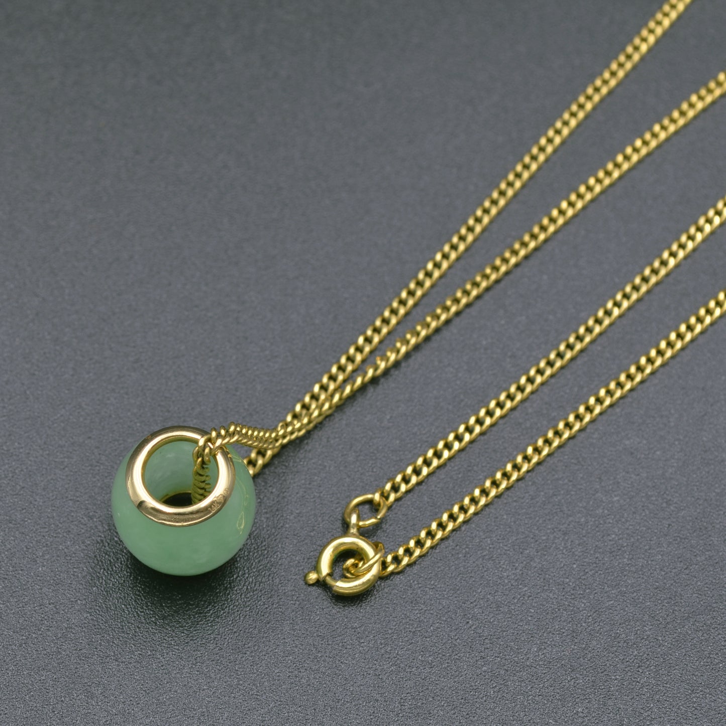 Jade and Gold Pendant Necklace