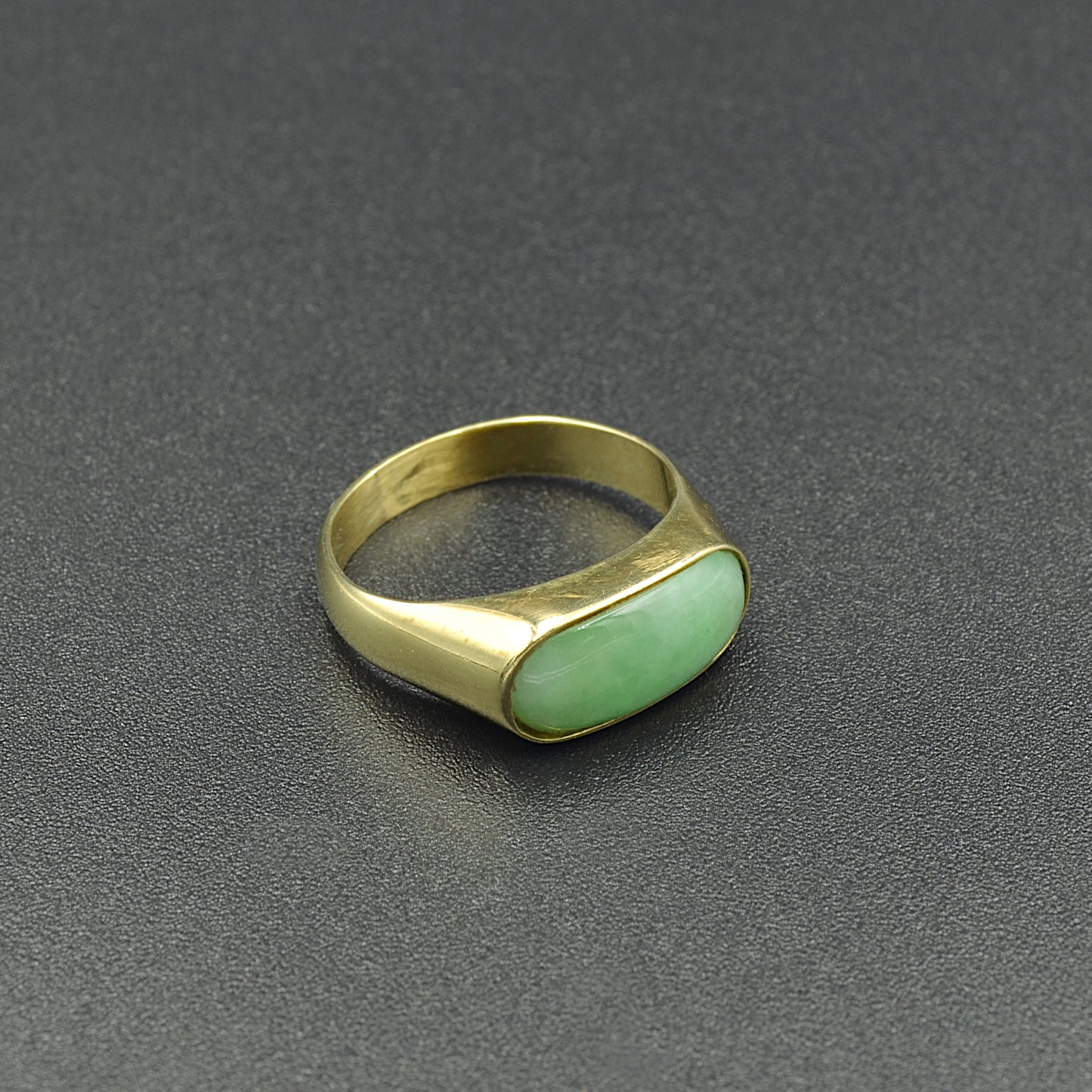 Jade and Gold Saddle Ring