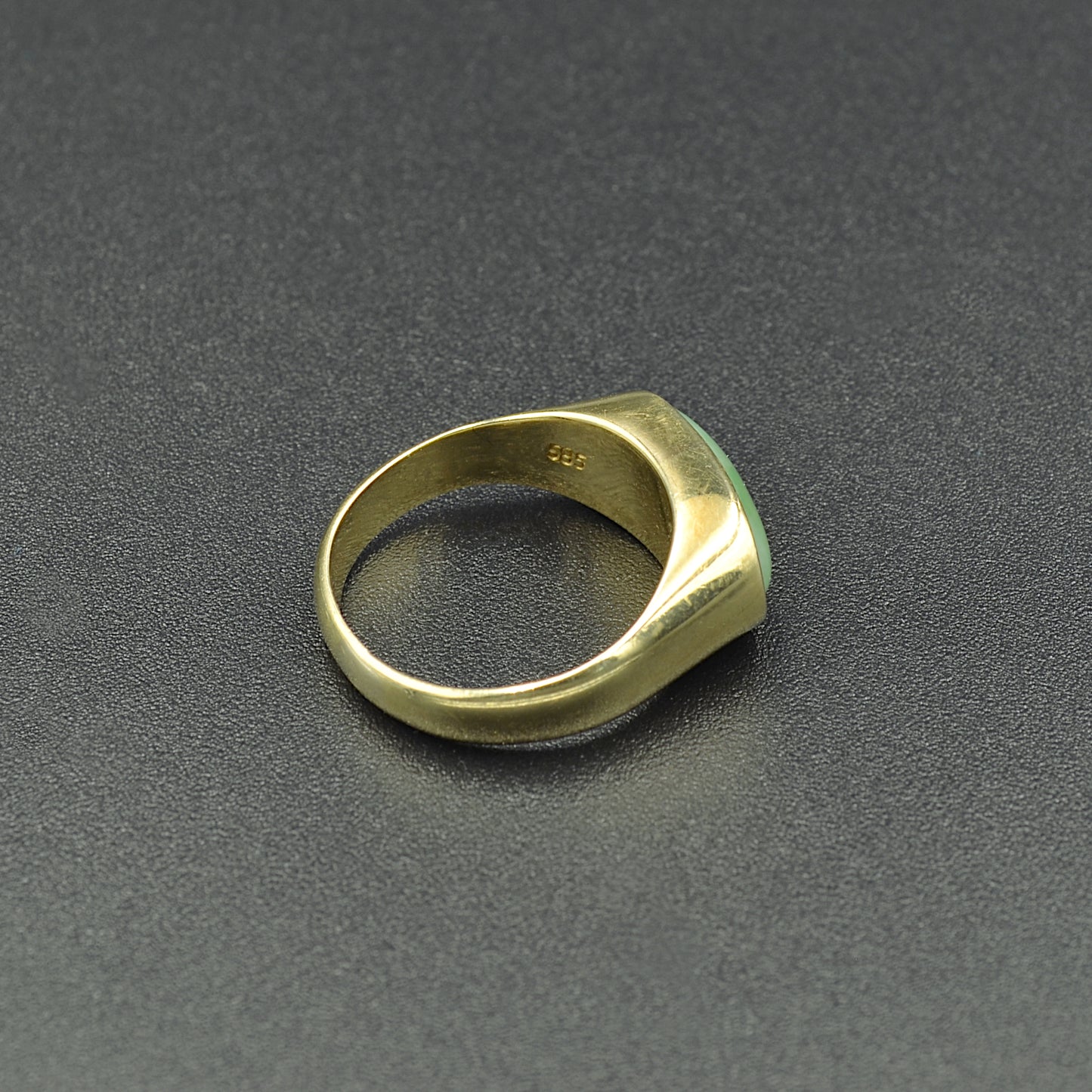 Jade and Gold Saddle Ring