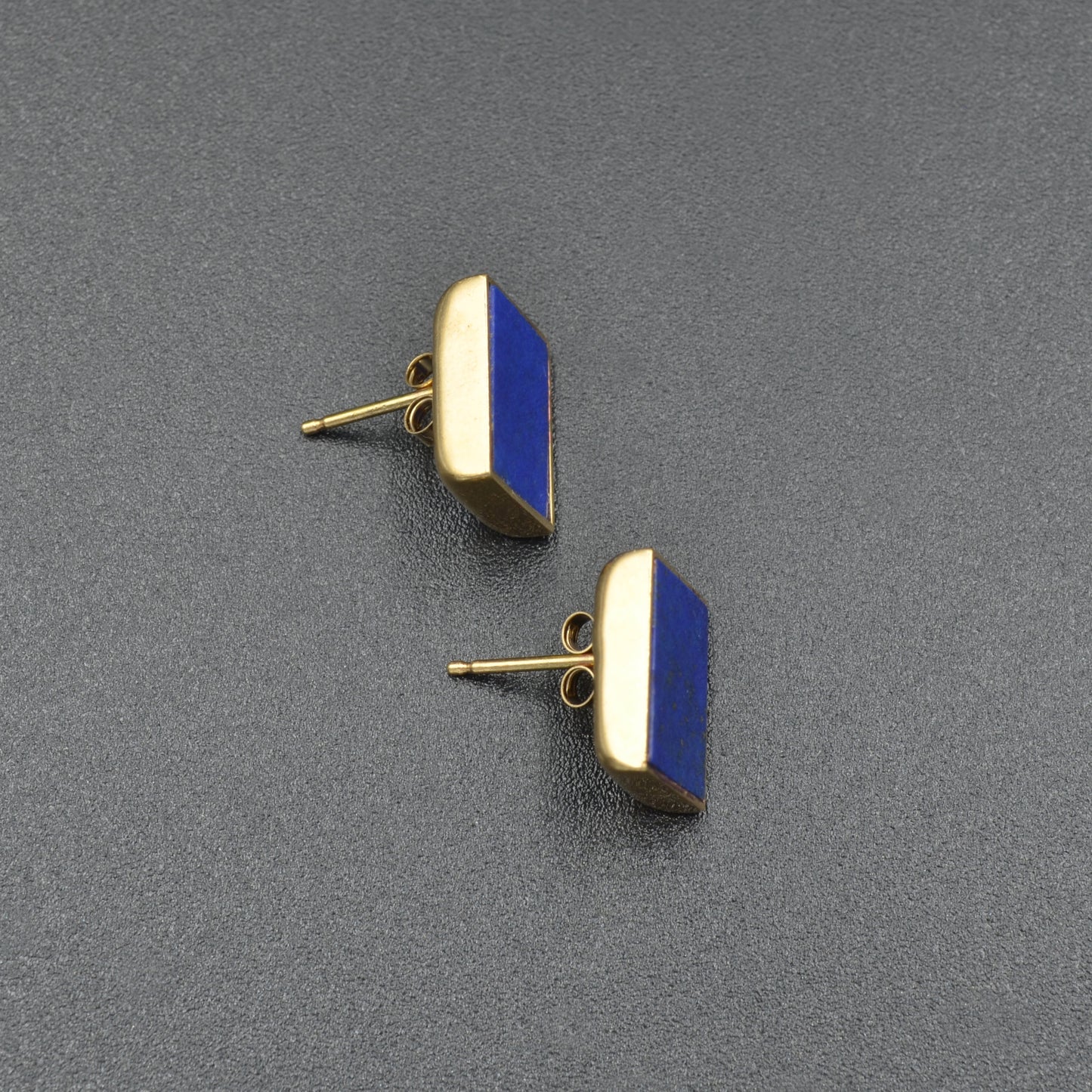 Lapis Lazuli and Gold Post Earrings