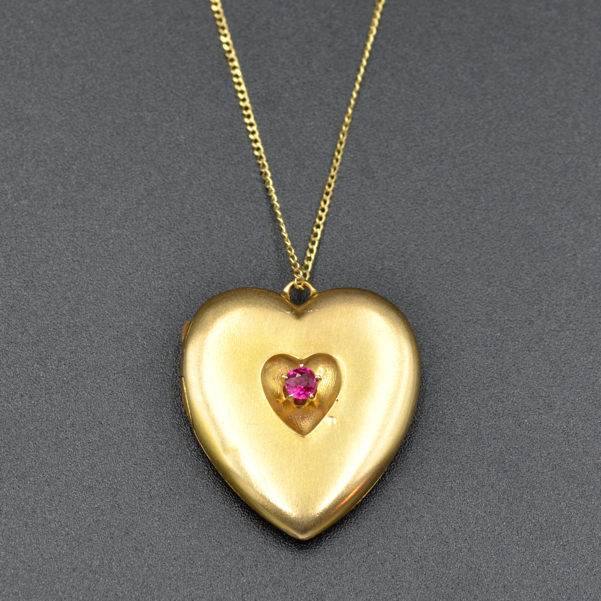 Ruby Heart Locket Antique 14k Gold and Natural Ruby Heart Locket – Marika Gems LTD