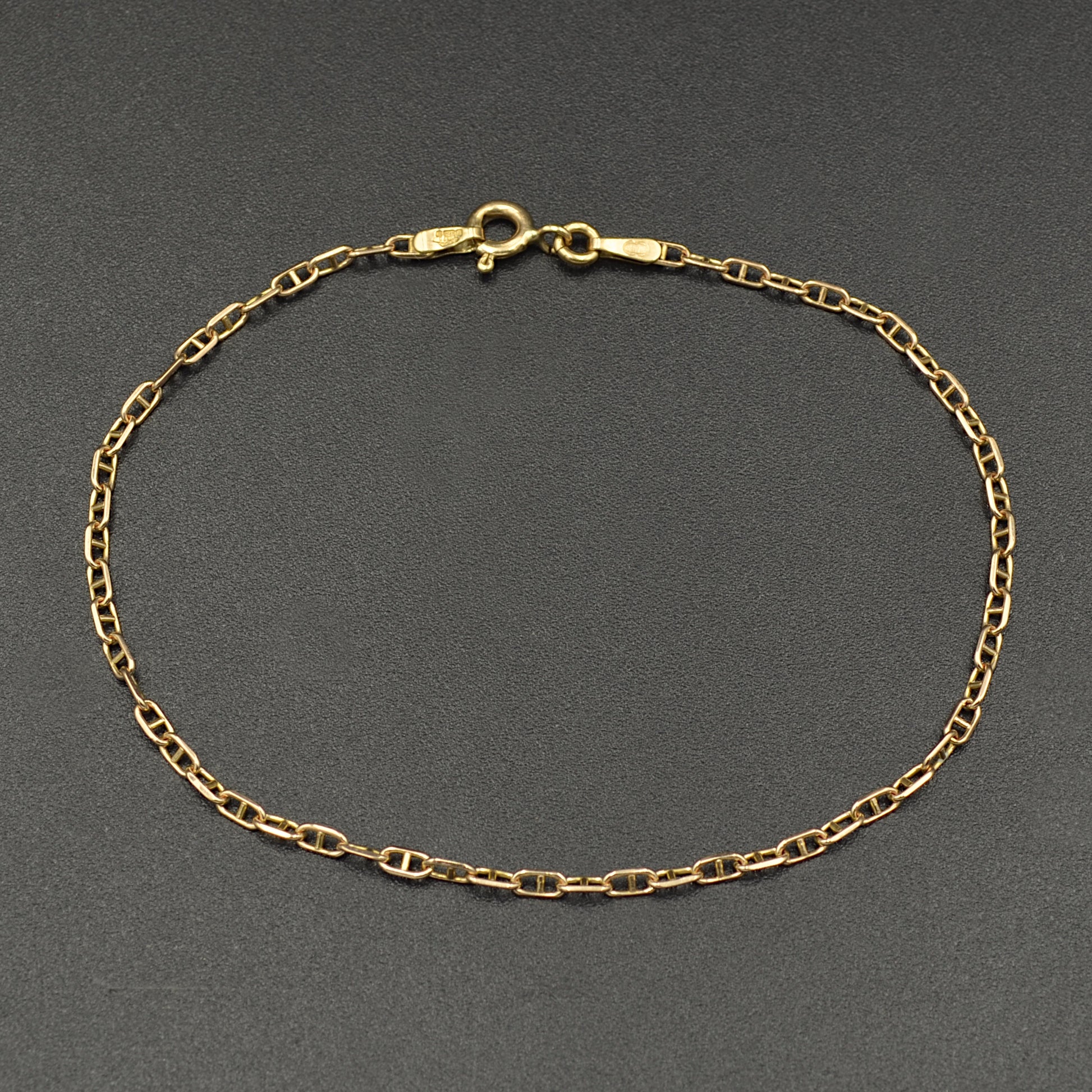 Vintage 9k Italian Gold Anchor Link Bracelet