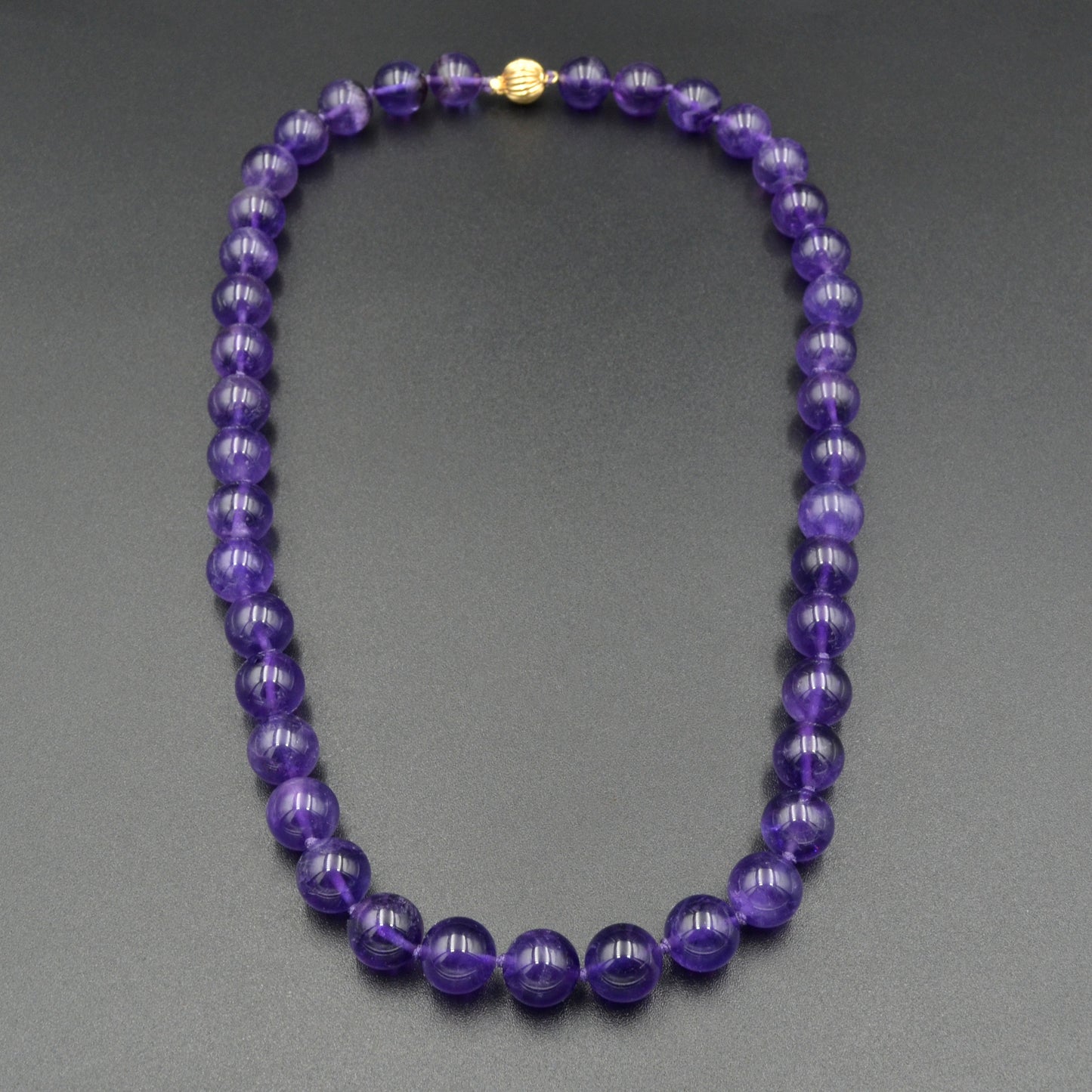 Vintage Beaded Amethyst and 14k Gold Necklace