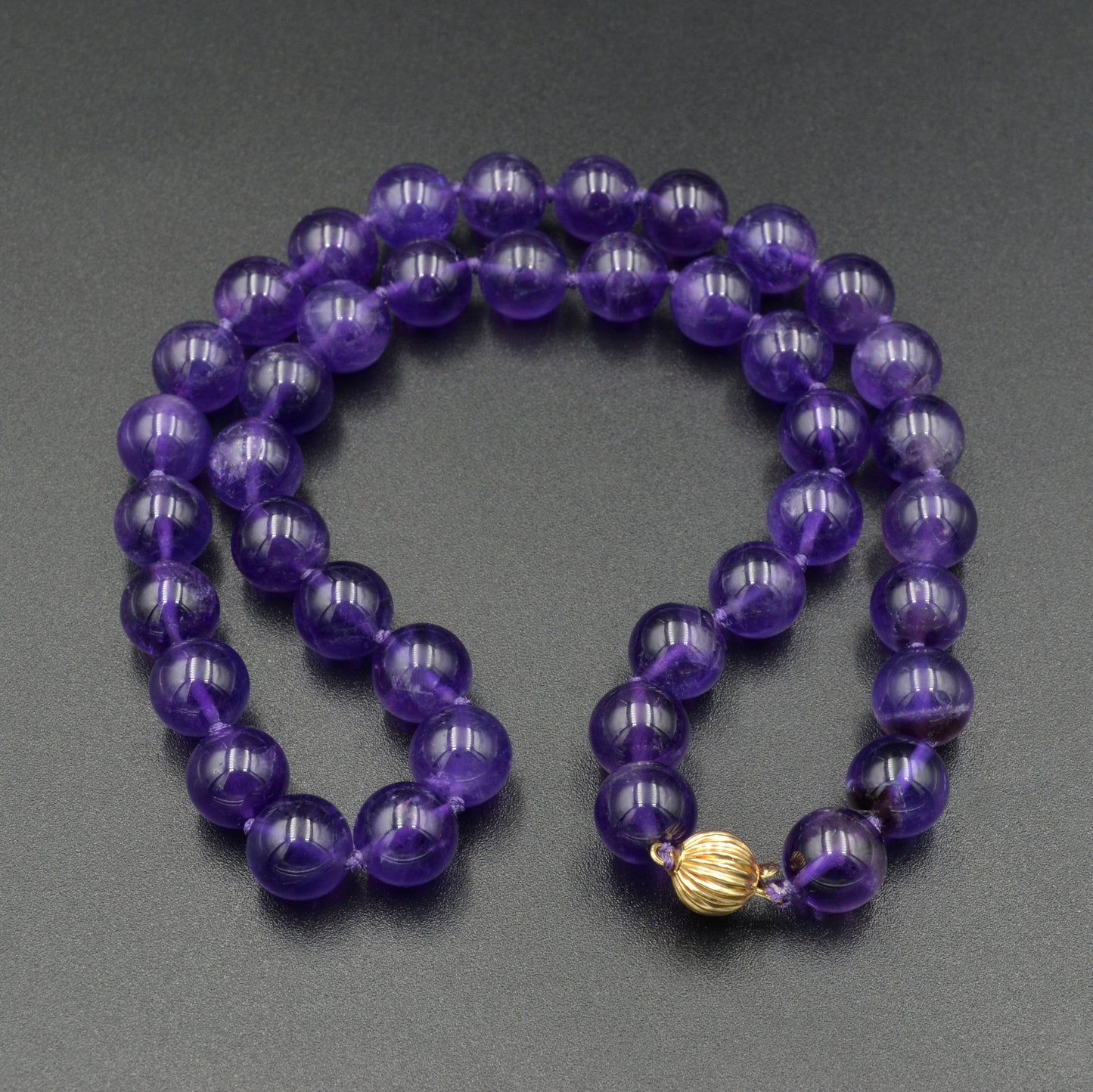 Vintage Beaded Amethyst and 14k Gold Necklace