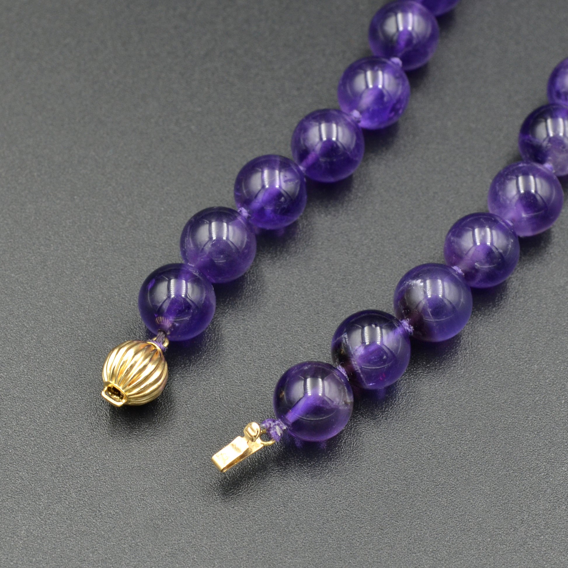 Vintage Beaded Amethyst and 14k Gold Necklace