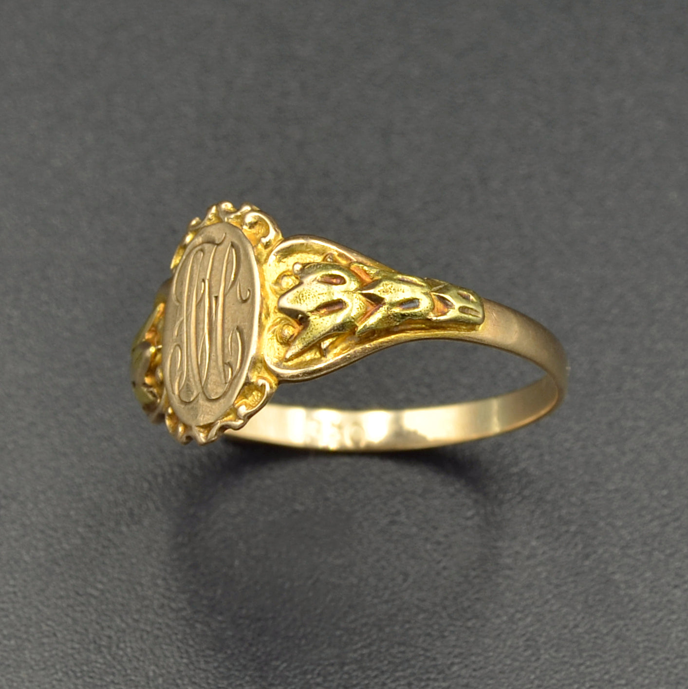 Antique Art Nouveau 10k Gold Signet Ring 