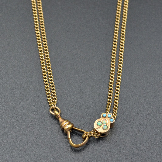 Victorian Opal and Turquoise Slide Chain
