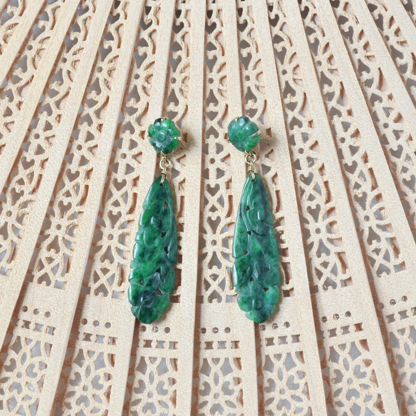 Art Deco Jade Earrings