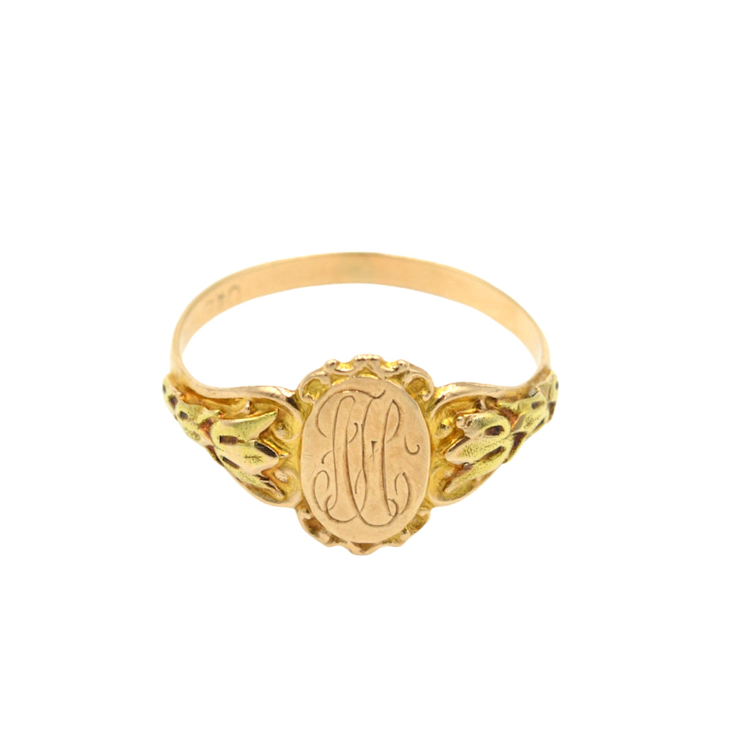 Antique Art Nouveau 10k Gold Signet Ring