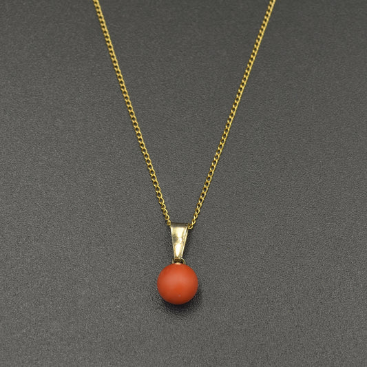 Coral and Vermeil Pendant Necklace
