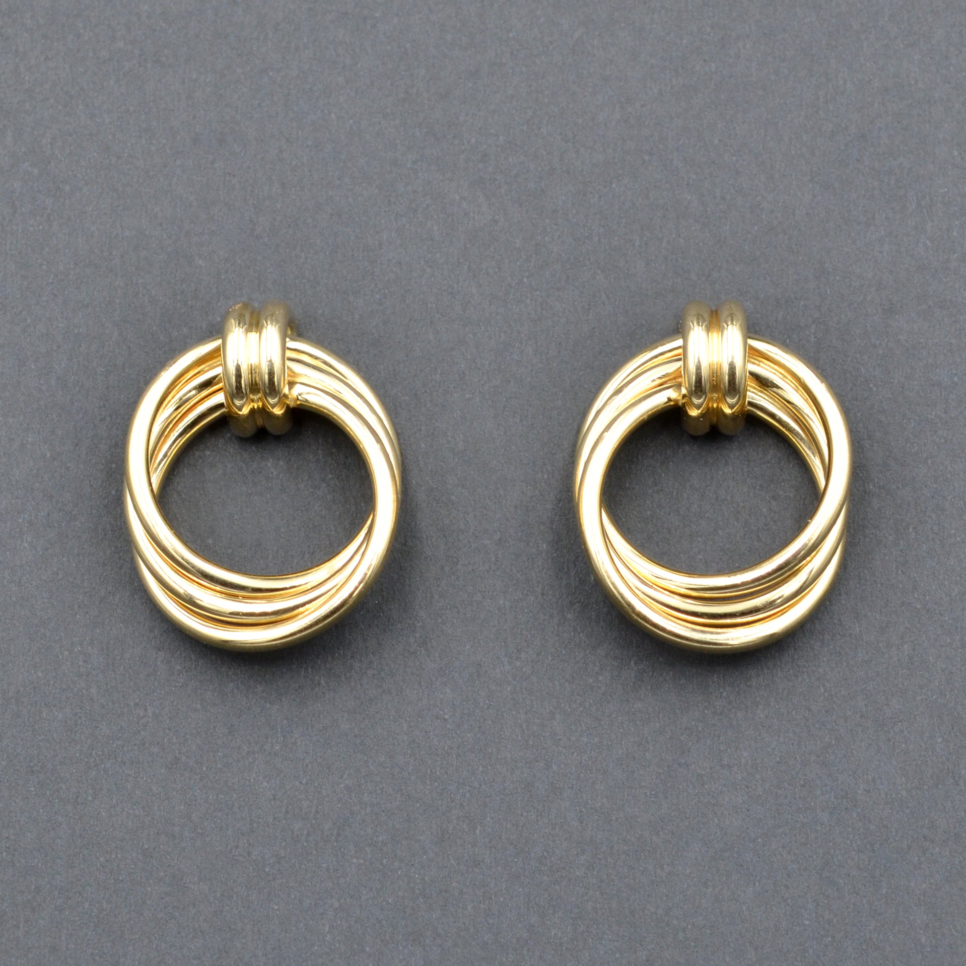 Vintage 14k Gold Door Knocker Post Earrings