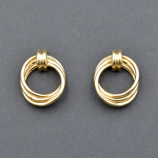 Vintage 14k Gold Door Knocker Post Earrings