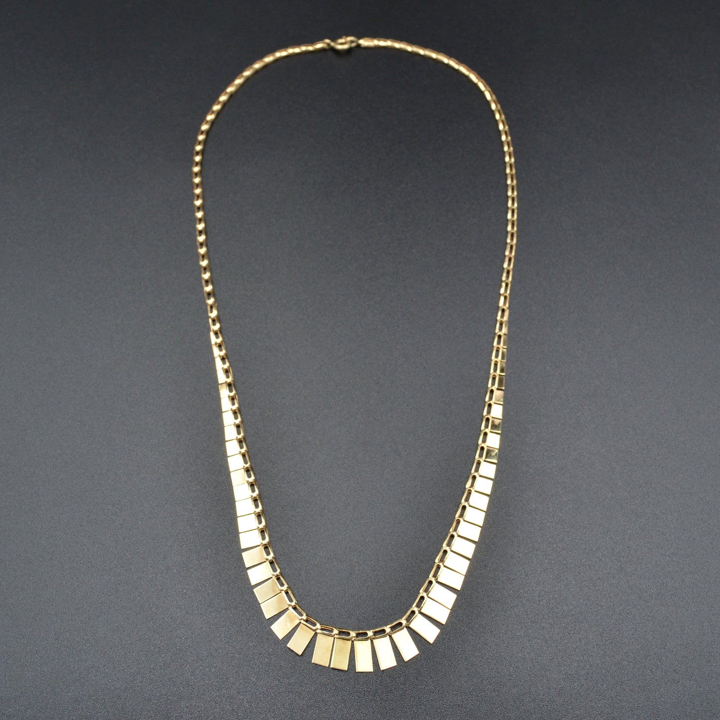 Vintage 9ct Gold Cleopatra Collar Fringe Necklace