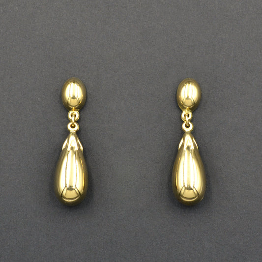 Vintage 14k Gold Teardrop Earrings