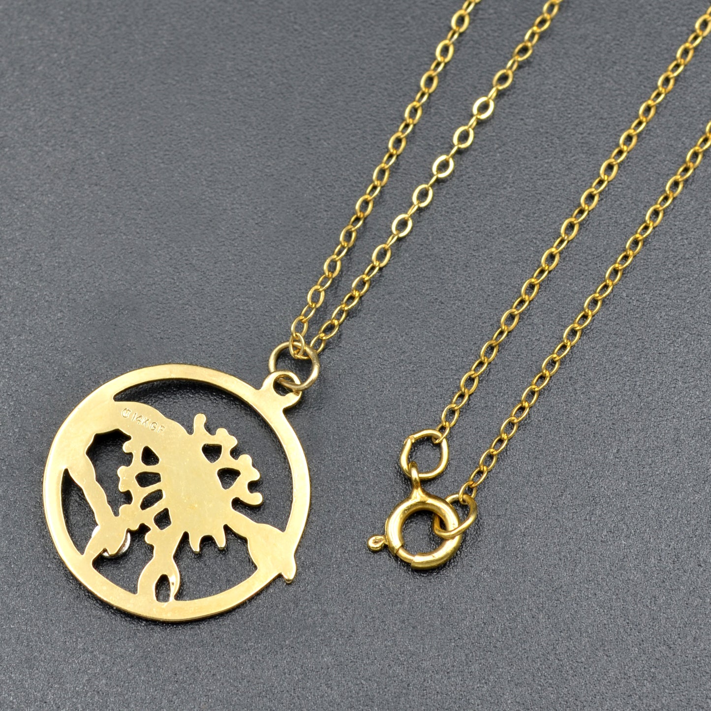 Vintage Gold-Filled and Diamond Scorpio Zodiac Pendant Necklace