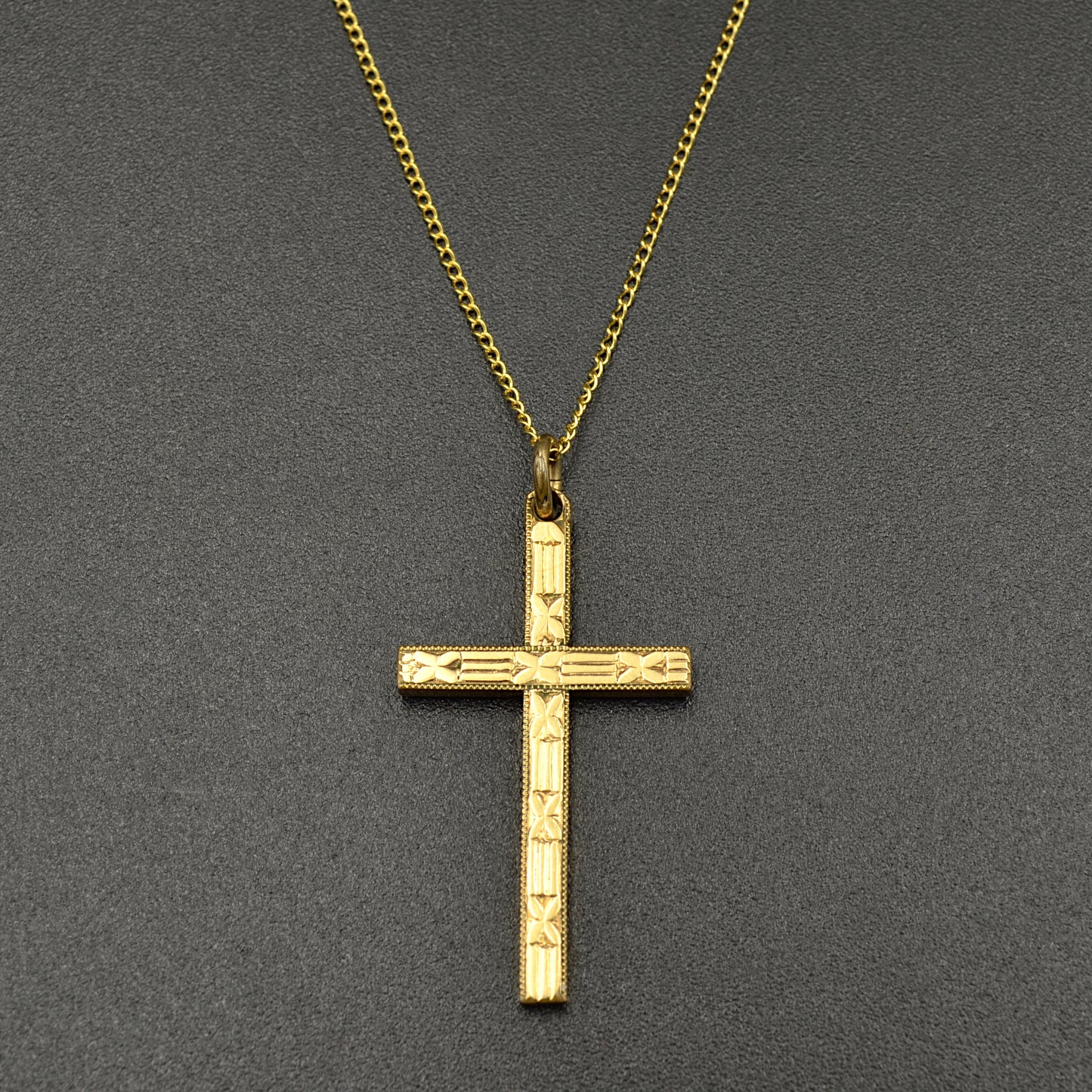Midcentury Cross Pendant Necklace