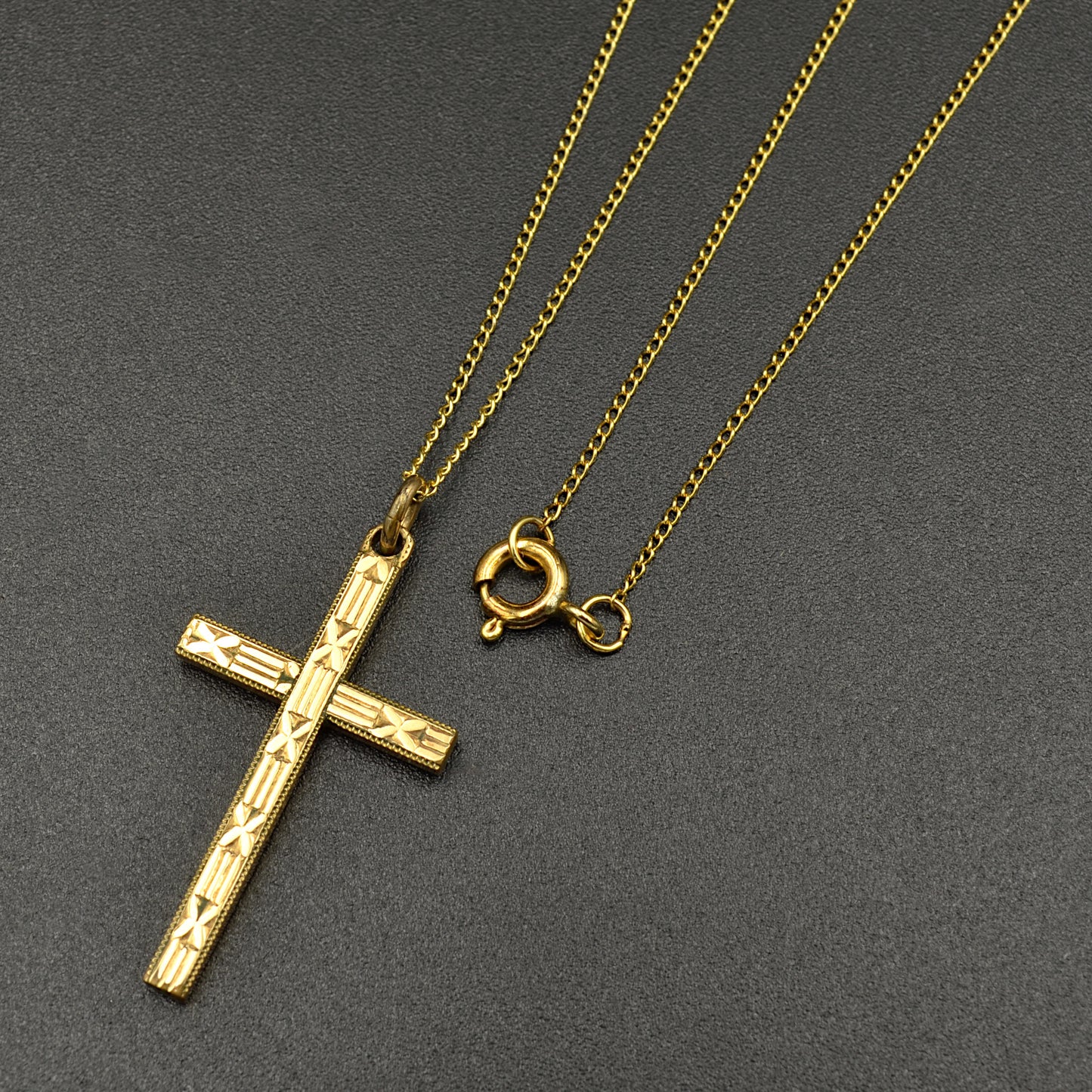 Midcentury Cross Pendant Necklace