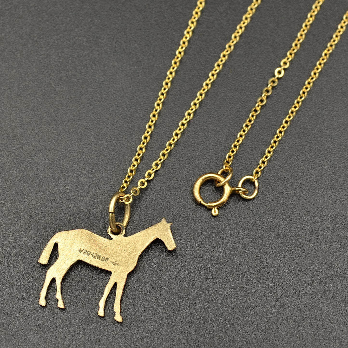 Midcentury Horse Pendant Necklace