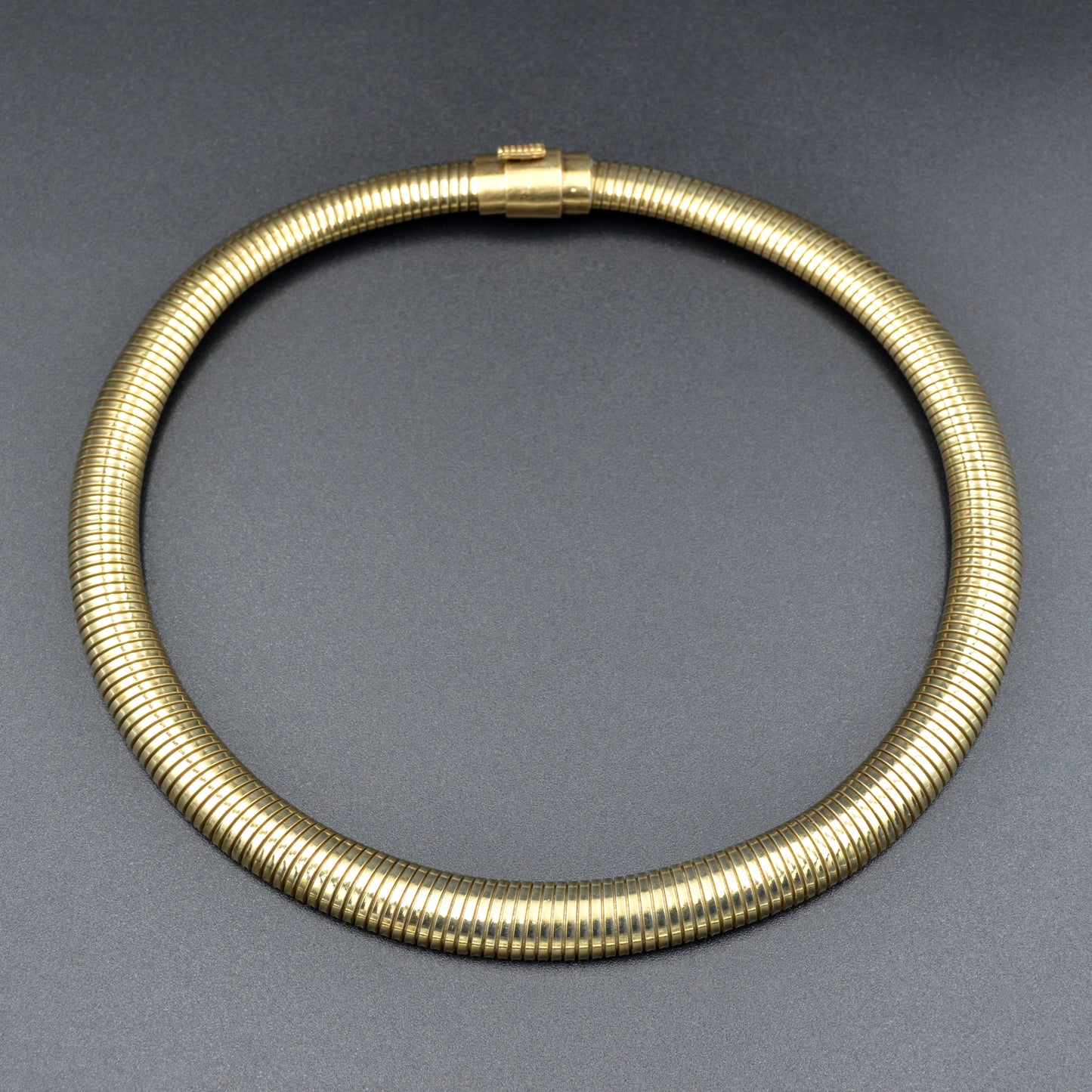 Vintage Gaspipe Tubogas Omega Gold-filled Collar Necklace