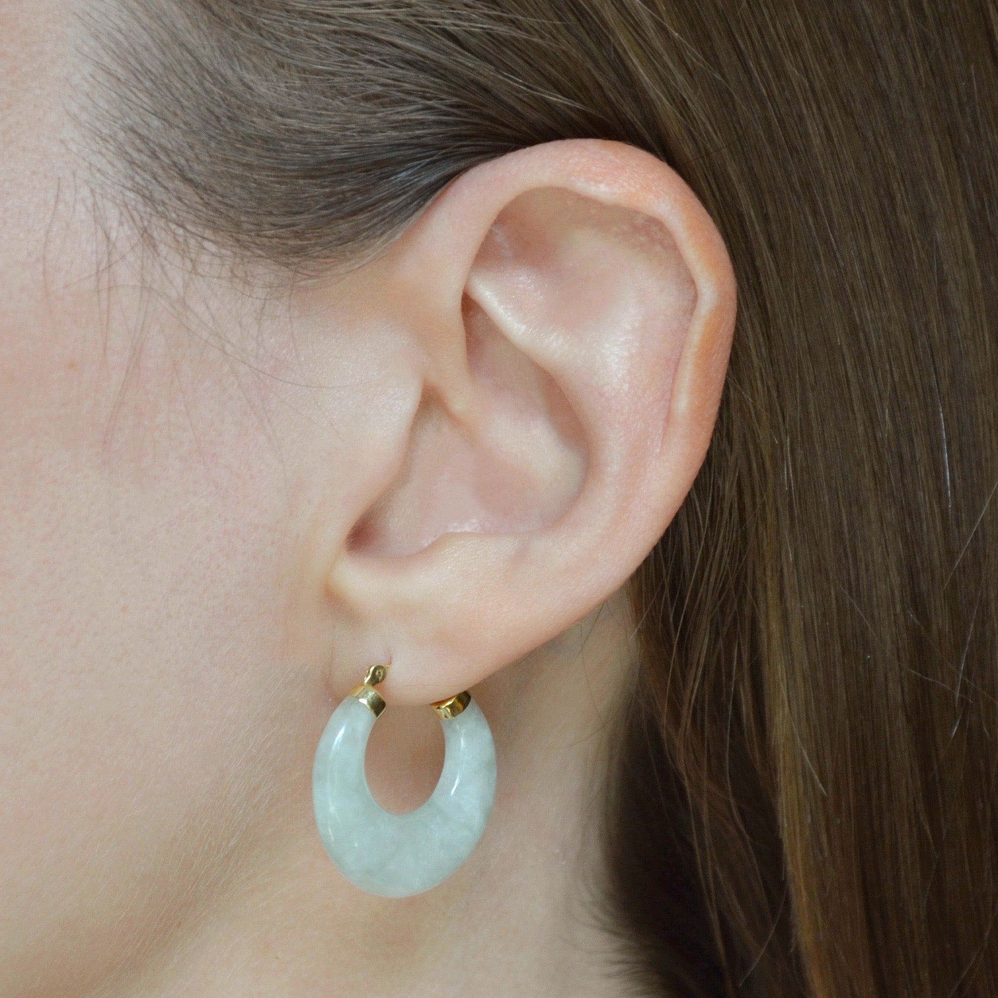 Jade earrings sale hoop