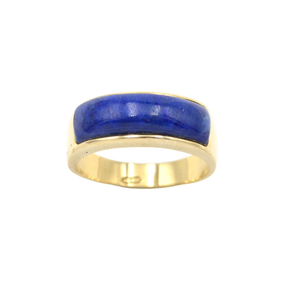 Vintage Lapis Lazuli and 14k Gold Saddle Ring