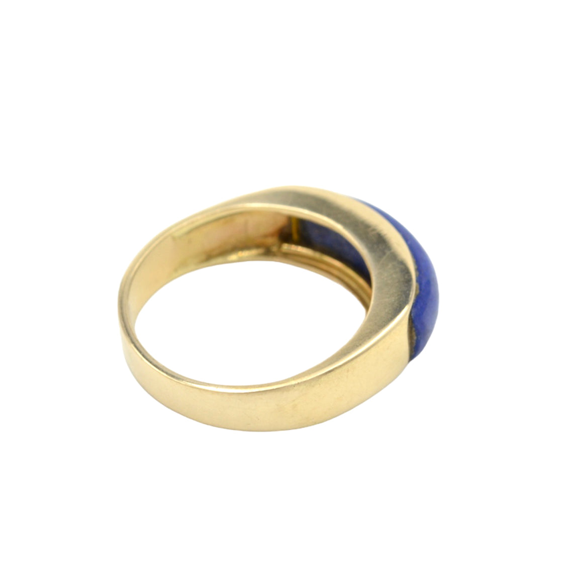 Vintage Lapis Lazuli and 14k Gold Saddle Ring
