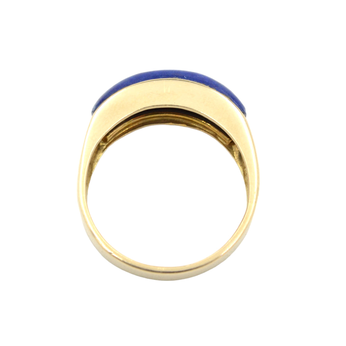 Vintage Lapis Lazuli and 14k Gold Saddle Ring