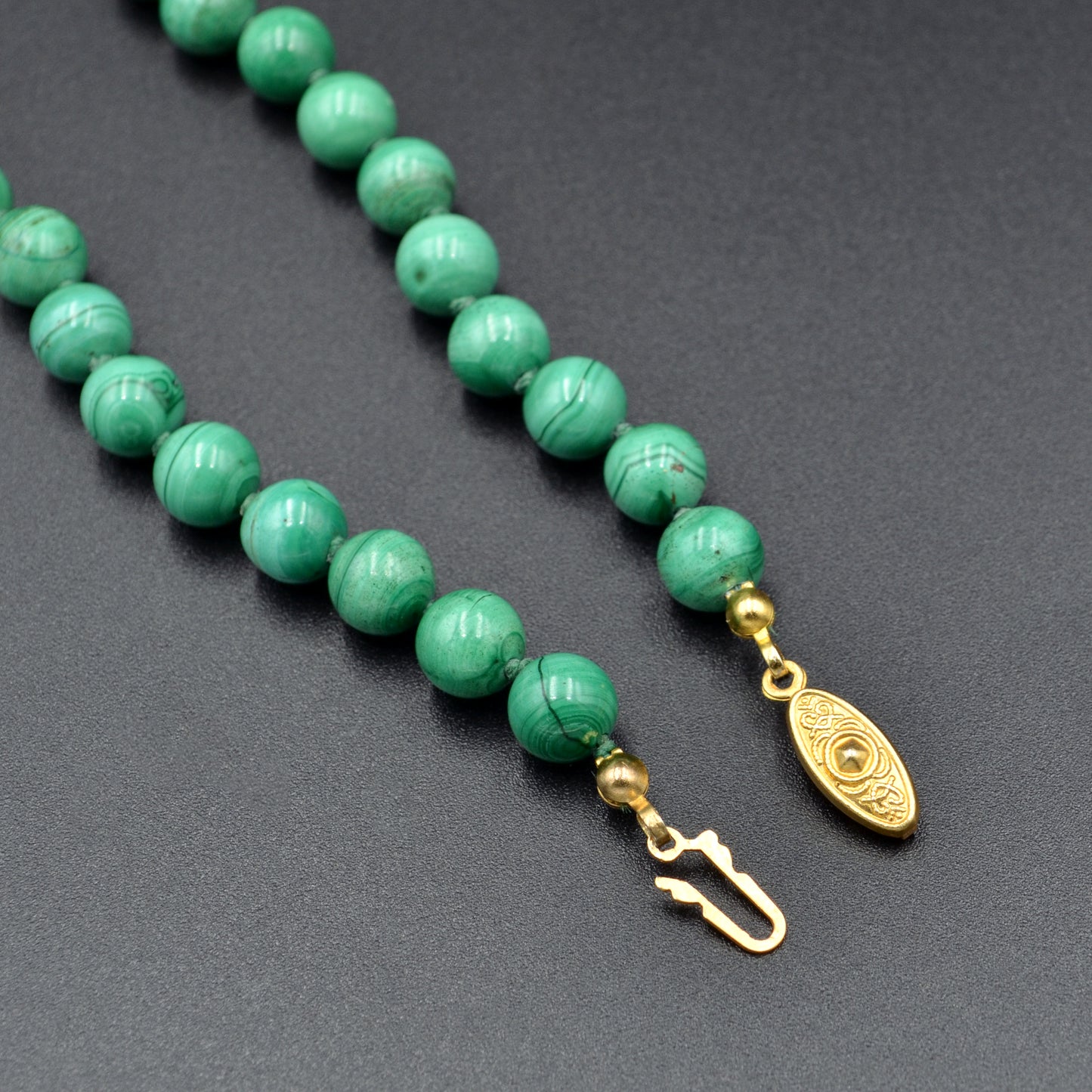 Vintage Beaded Malachite Necklace