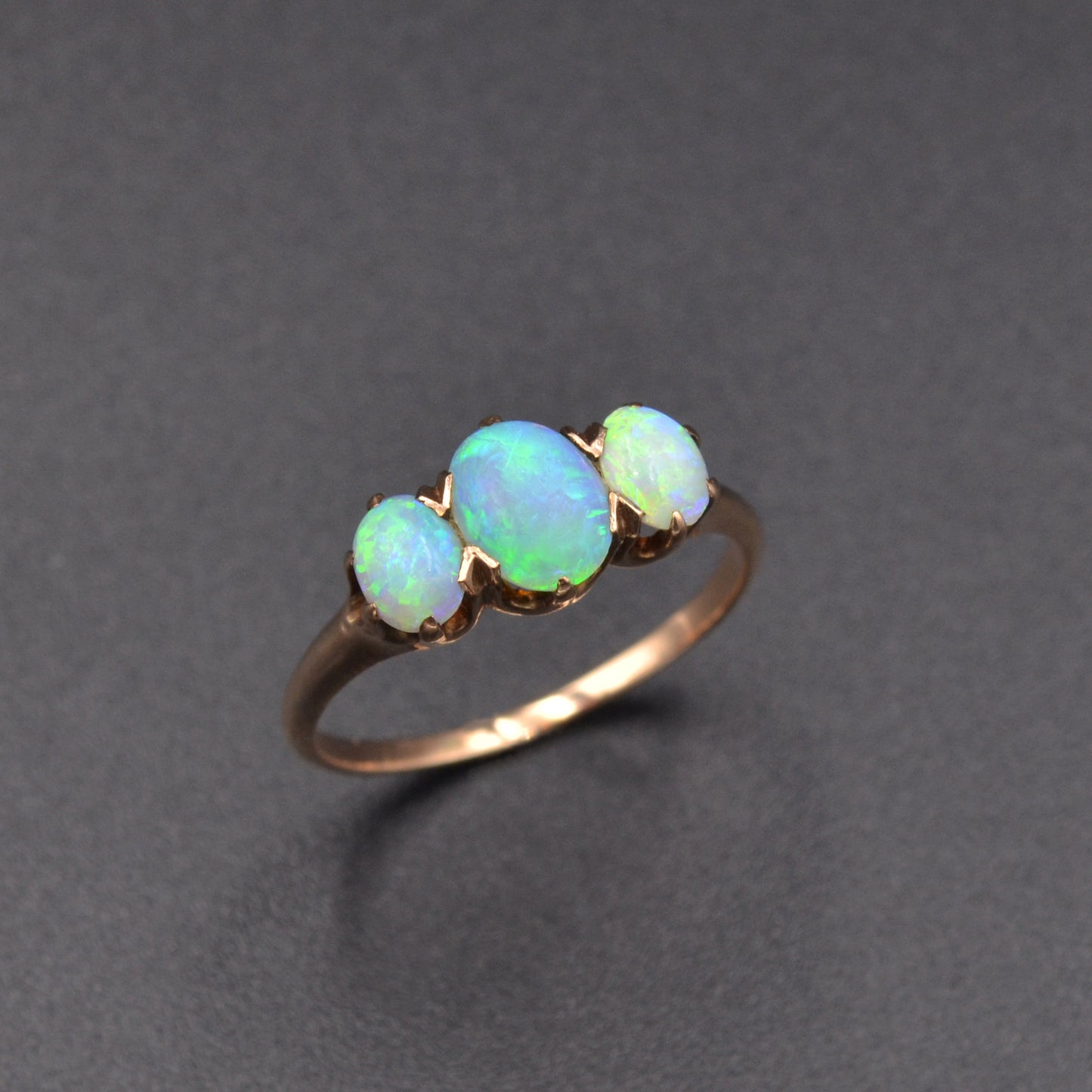 Antique Victorian Opal Trilogy and 14k Gold Ring