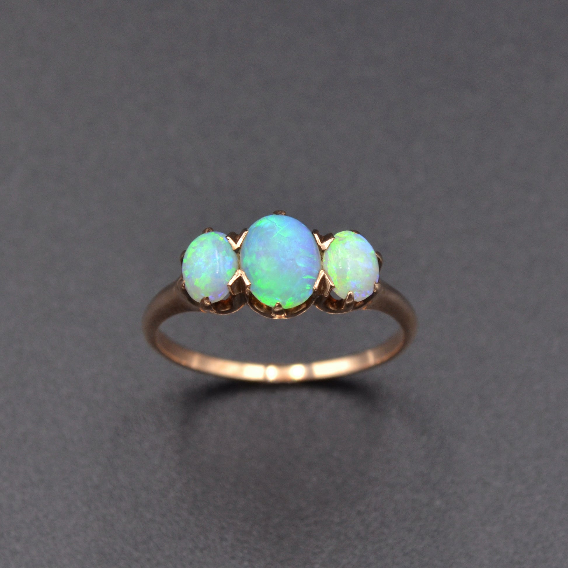 Antique Victorian Opal Trilogy and 14k Gold Ring