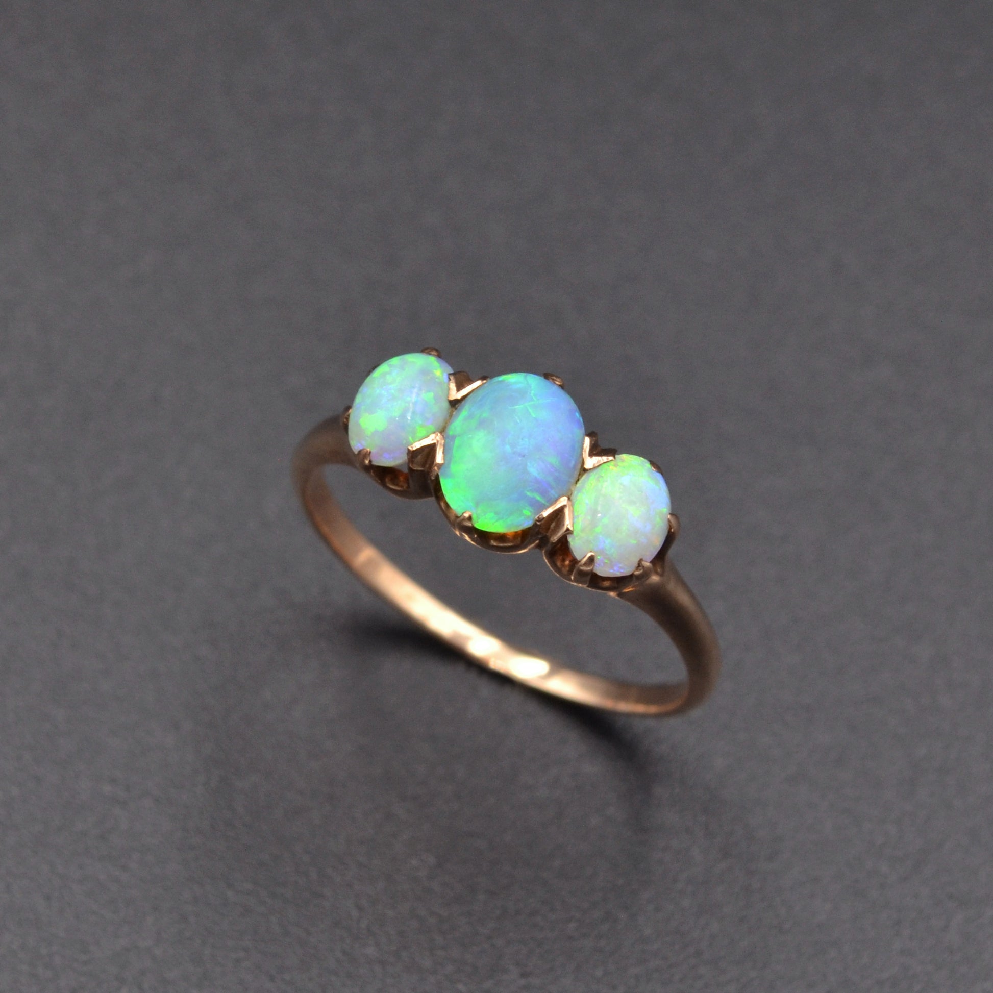 Antique Victorian Opal Trilogy and 14k Gold Ring