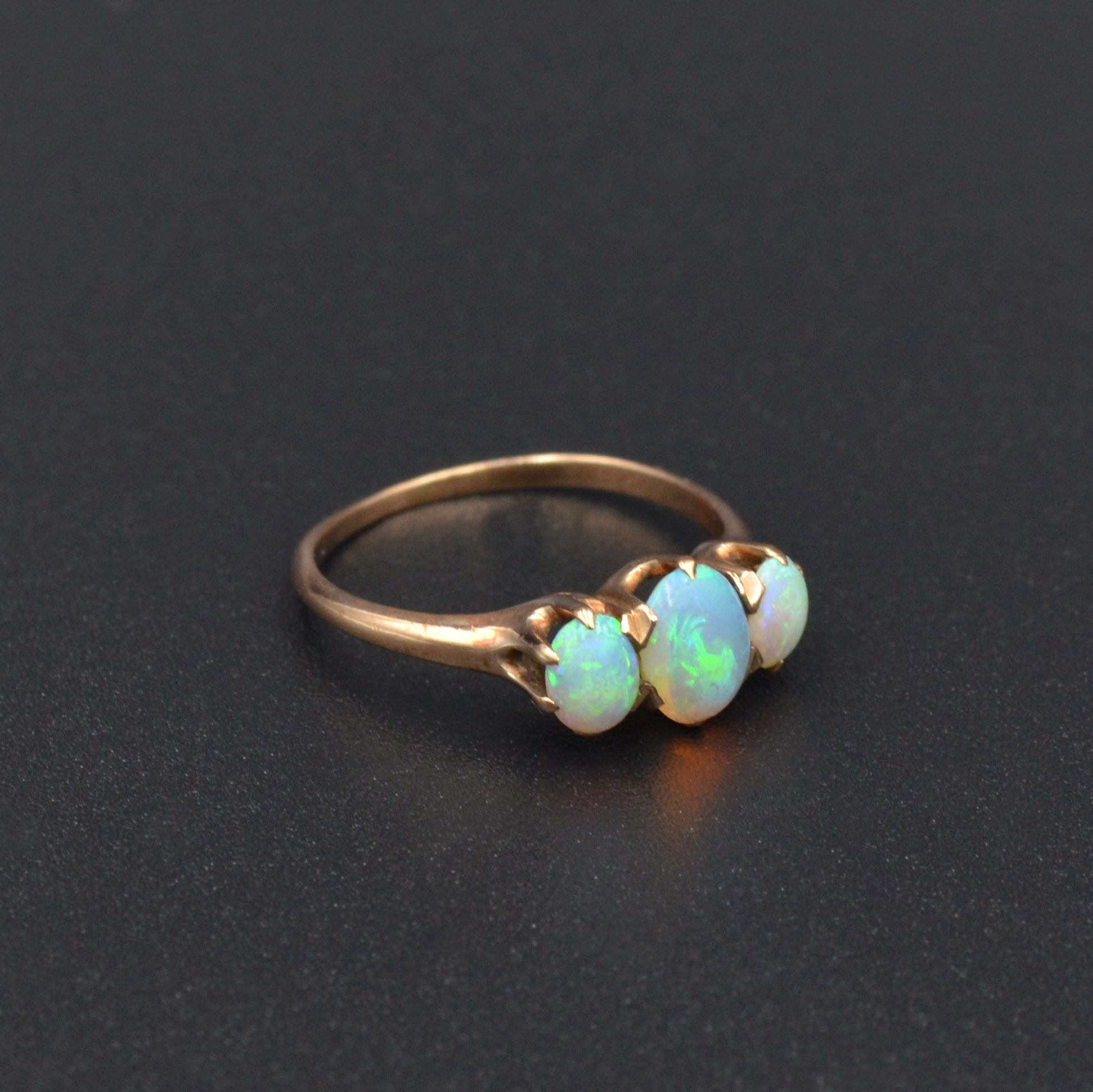 Antique Victorian Opal Trilogy and 14k Gold Ring