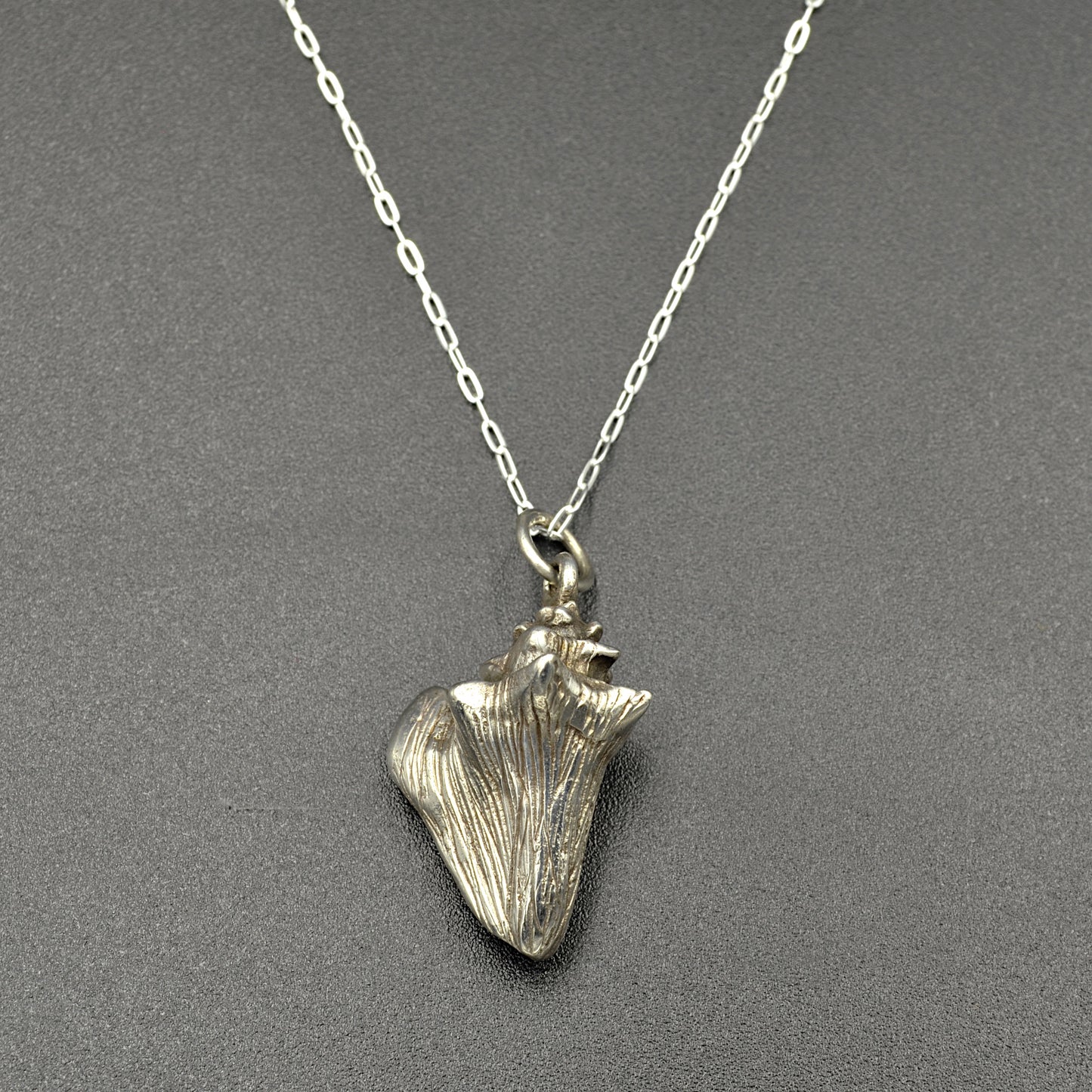 Silver Conch Shell Pendant Necklace