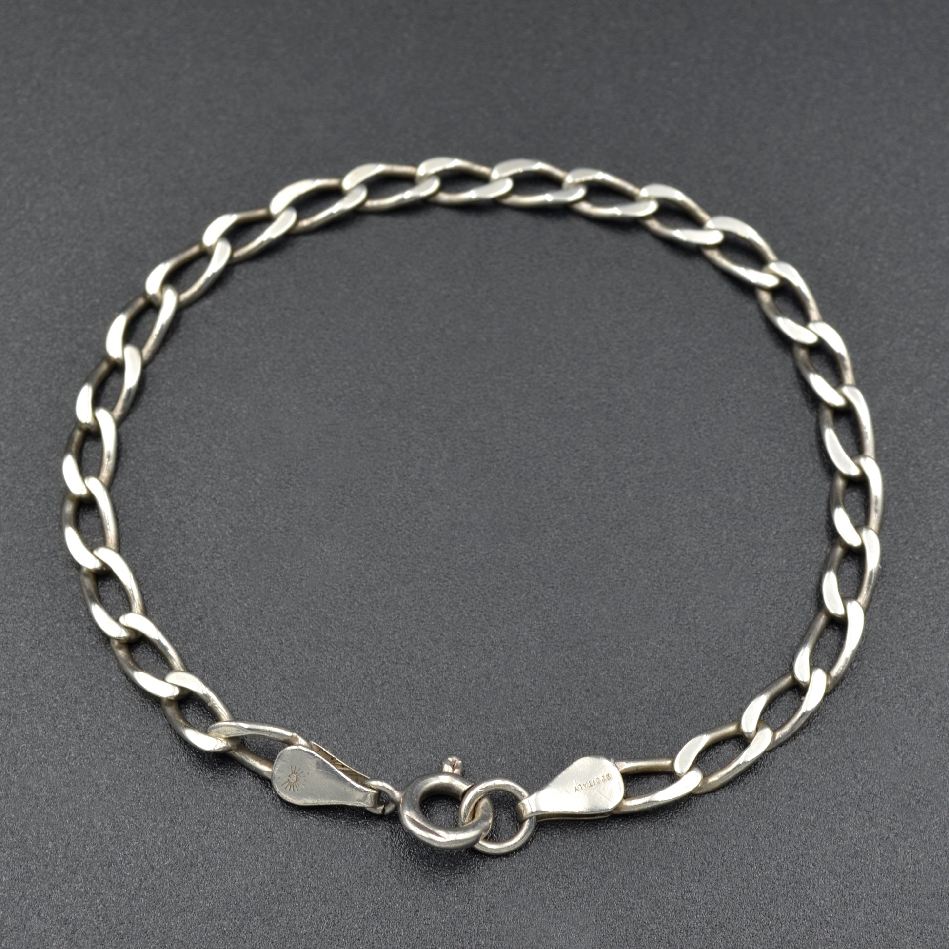 Vintage Sterling Silver Curb Link Bracelet