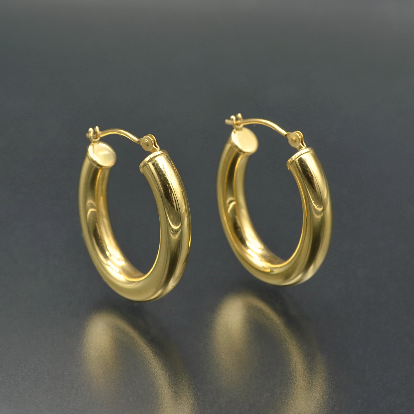 Oval Gold Hoop Earrings