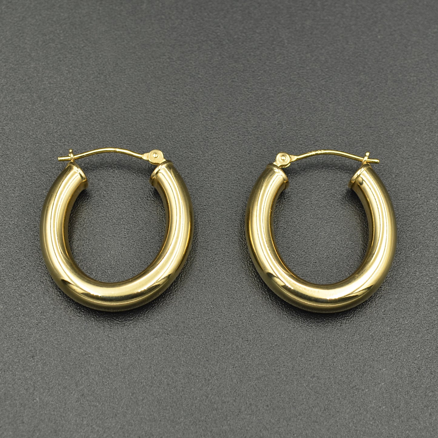 Oval Gold Hoop Earrings