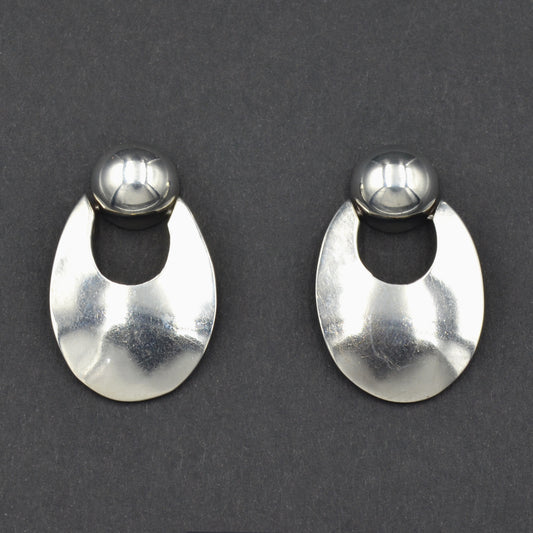 Vintage Artisan Sterling Silver Door Knocker Earrings